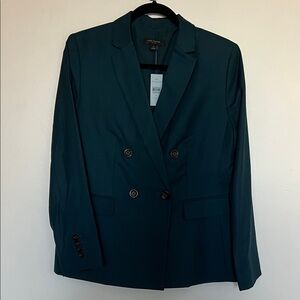 NWT Ann Taylor Teal Double-Breasted Blazer